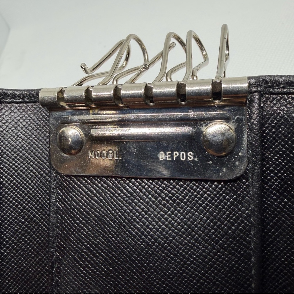 PRADA Key Holder Black Saffiano Leather Silvertone Snap - Picture 12 of 15